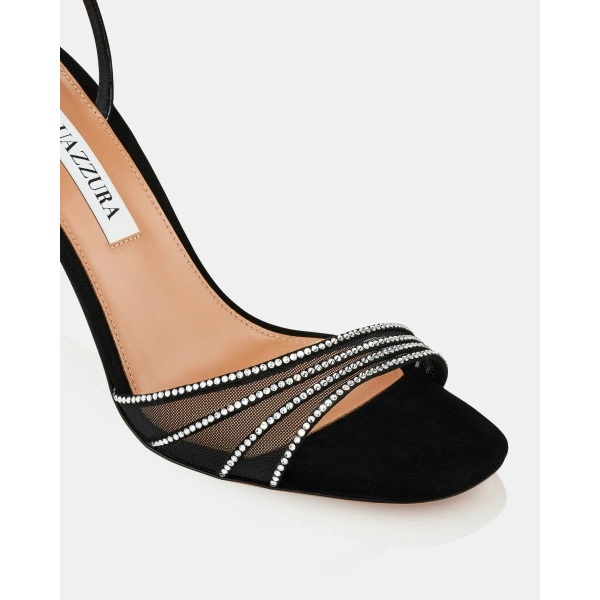 Aquazzura Dream Girl Sandal 85 in Black, view 6 | Sandals