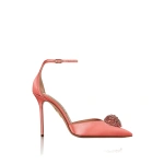 Aquazzura Drop Crystal Pump 105 in Spring Peach | Pumps