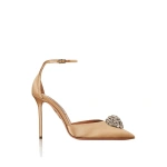Aquazzura Drop Crystal Pump 105 in Warm Nude | Pumps