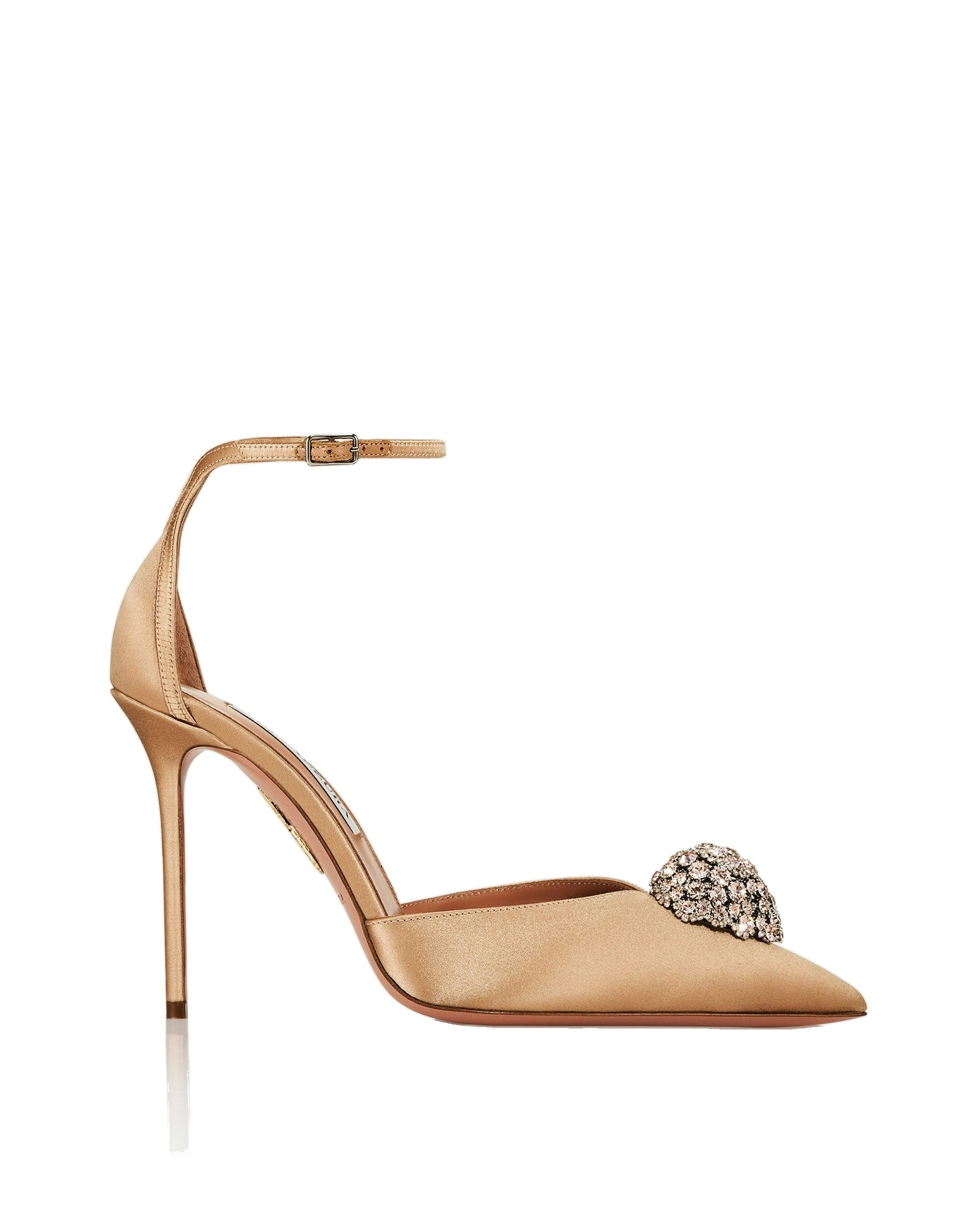 Aquazzura Drop Crystal Pump 105 in Warm Nude Aquazzura Drop Crystal Pump 105 in Warm Nude | Pumps