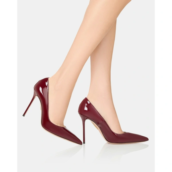 Aquazzura Essence Pump 105 in Merlot, view 5 | Pumps