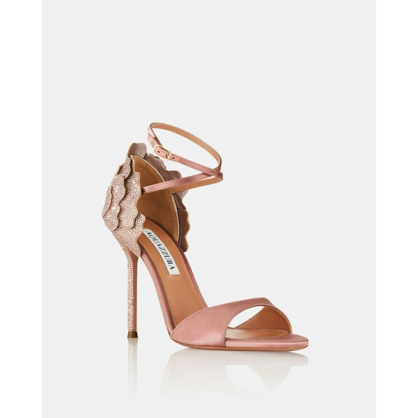 Aquazzura Fleur Sauvage Sandal 105 in Antique Rose, view 2 | Sandals