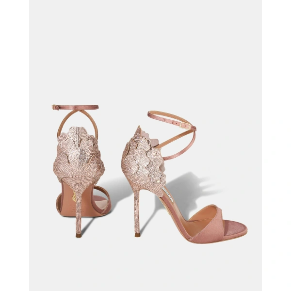 Aquazzura Fleur Sauvage Sandal 105 in Antique Rose, view 3 | Sandals