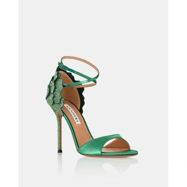 Aquazzura Fleur Sauvage Sandal 105 in Pine, view 2 | Sandals