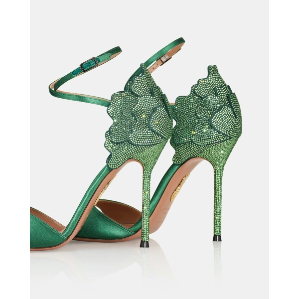 Aquazzura Fleur Sauvage Sandal 105 in Pine, view 4 | Sandals