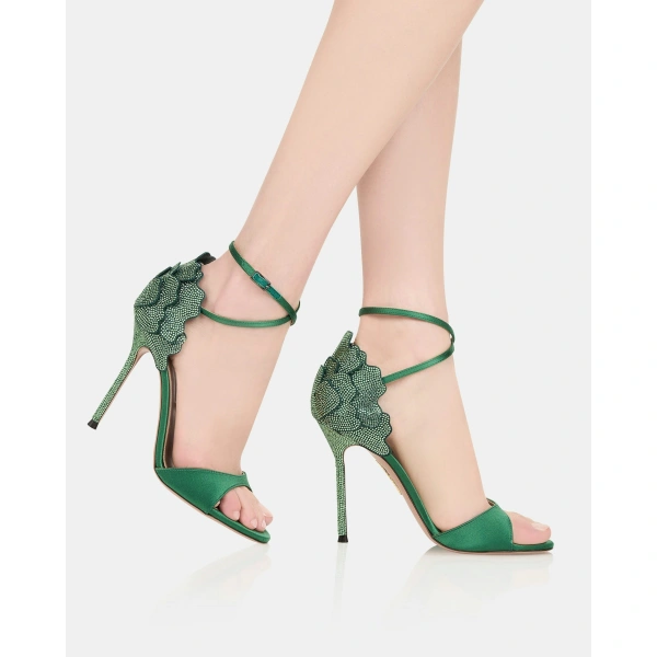 Aquazzura Fleur Sauvage Sandal 105 in Pine, view 5 | Sandals