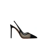 Aquazzura Gia Mesh Sling 105 in Black | Slingbacks