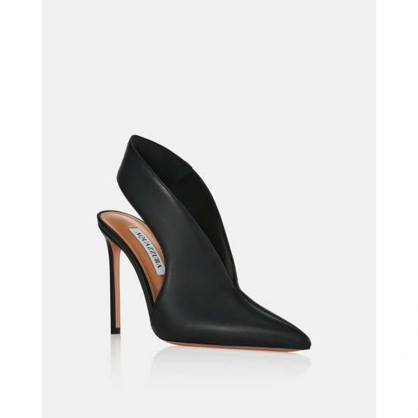 Aquazzura Heart Stopper Sling Pump 105 in Black, view 2 | Slingbacks