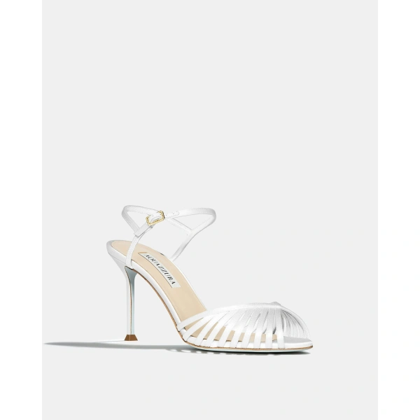 Aquazzura Hold Me Sandal 85 in White, view 2 | Sandals