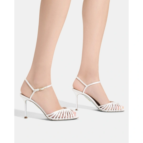 Aquazzura Hold Me Sandal 85 in White, view 5 | Sandals