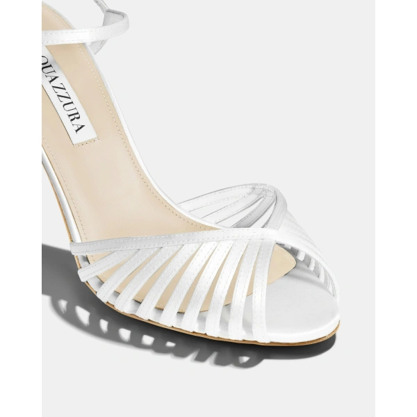 Aquazzura Hold Me Sandal 85 in White, view 6 | Sandals