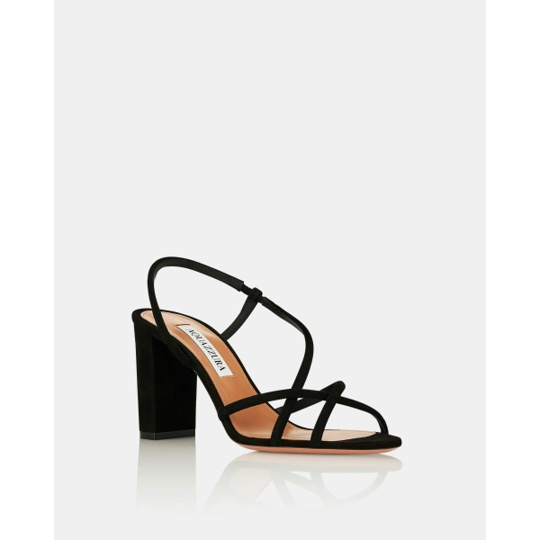 Aquazzura Horizon Sandal 85 in Black, view 2 | Sandals