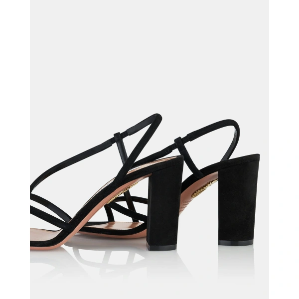Aquazzura Horizon Sandal 85 in Black, view 4 | Sandals