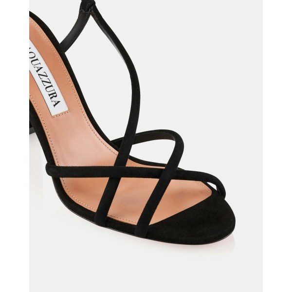 Aquazzura Horizon Sandal 85 in Black, view 6 | Sandals
