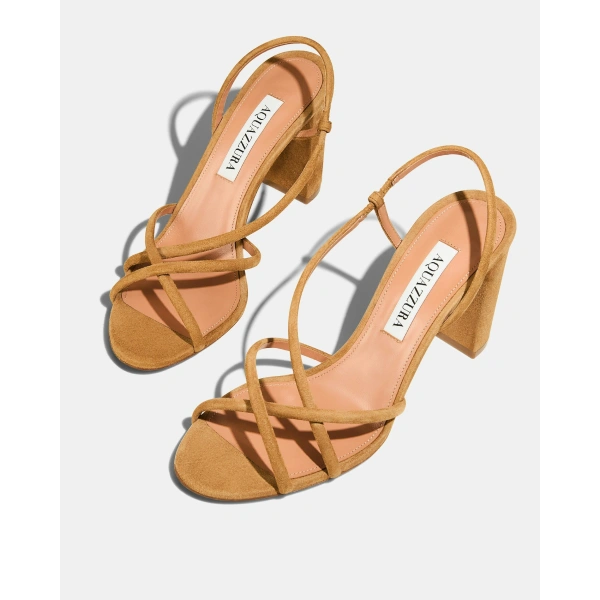 Aquazzura Horizon Sandal 85 in Camel, view 3 | Sandals
