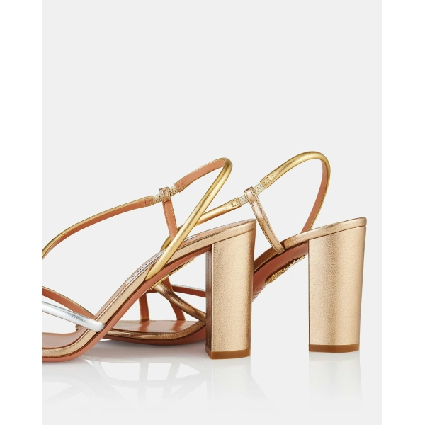 Aquazzura Horizon Sandal 85 in Multi Metal, view 4 | Sandals