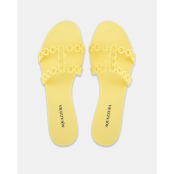 Aquazzura Infinity Chain Jelly Sandal Flat in Daisy, view 4 | Sandals