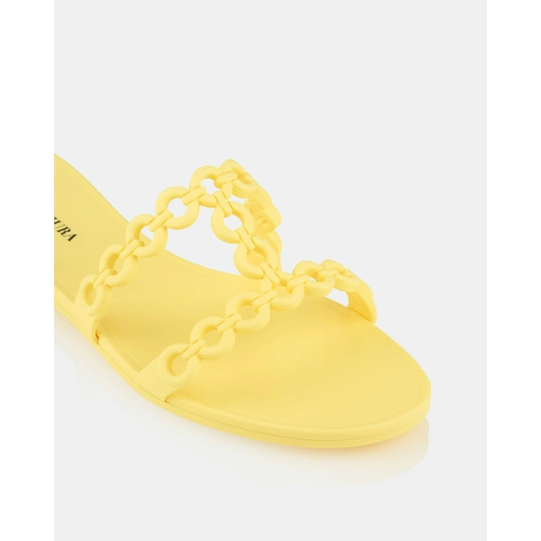 Aquazzura Infinity Chain Jelly Sandal Flat in Daisy, view 6 | Sandals