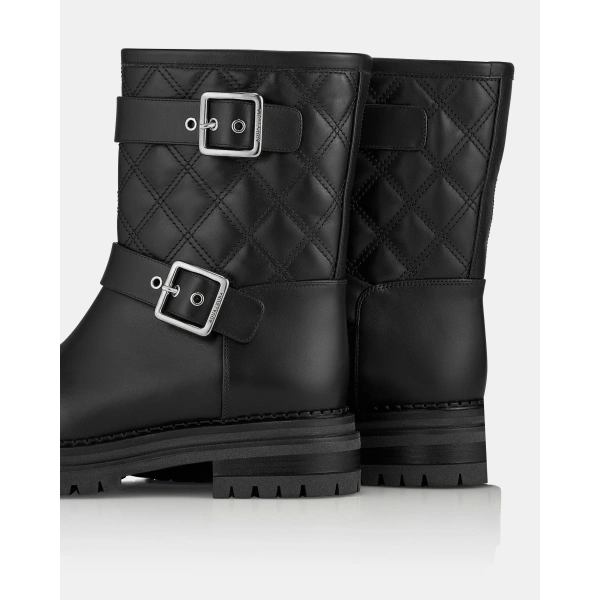 Aquazzura Liam Biker Bootie 30 in Black, view 4 | Ankle Boots