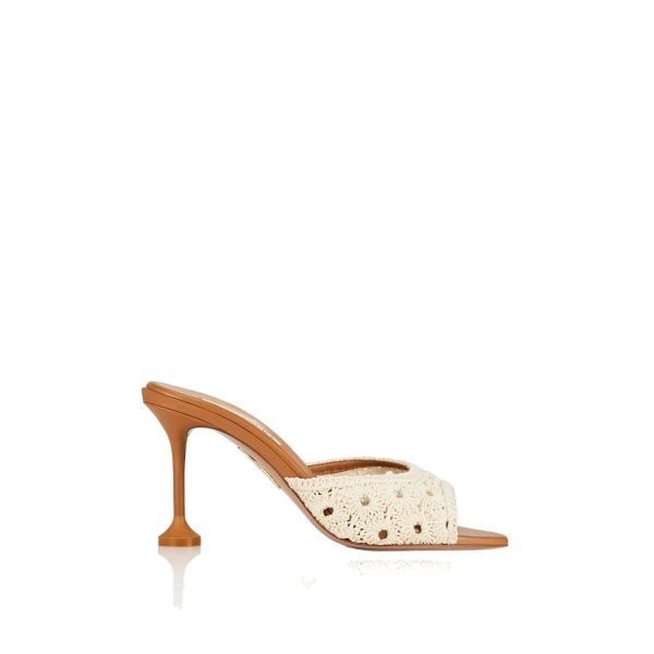 Loom Mule 85 in Cream and Light Caramel