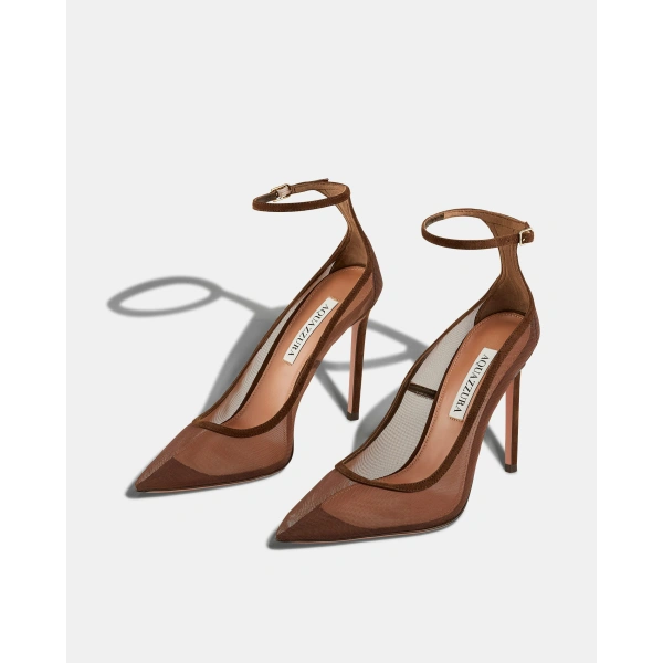 Aquazzura Love Affair Mesh Pump 105 in Espresso, view 3 | Pumps