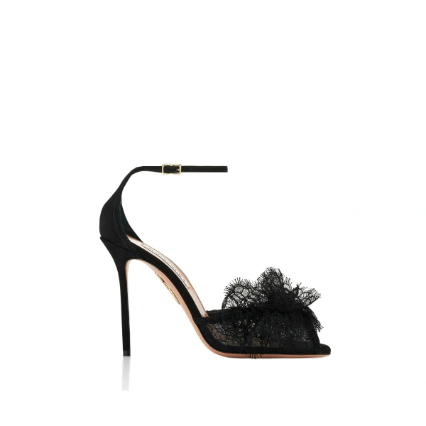 Lover Lace Sandal 105 in Black