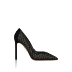 Aquazzura Lumiere Crystal Mesh Pump 105 in Black | Pumps