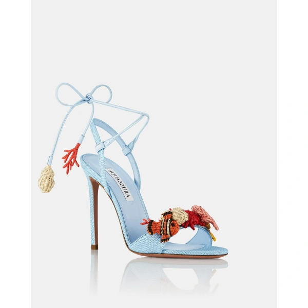 Aquazzura Marea Sandal 105 in Baby Blue, view 2 | Sandals