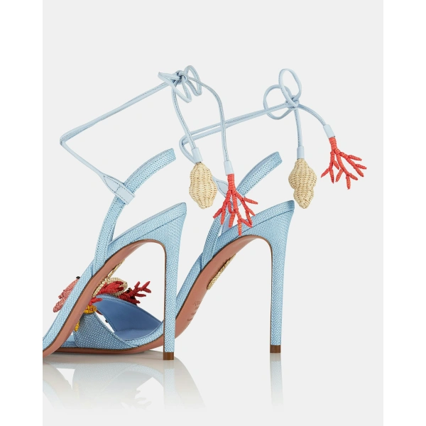 Aquazzura Marea Sandal 105 in Baby Blue, view 4 | Sandals