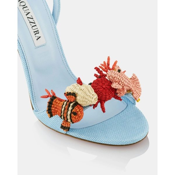 Aquazzura Marea Sandal 105 in Baby Blue, view 6 | Sandals