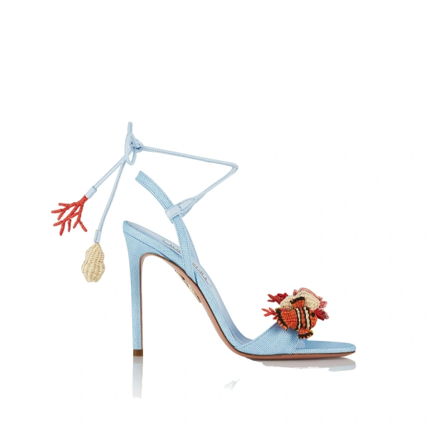 Aquazzura Marea Sandal 105 in Baby Blue | Sandals