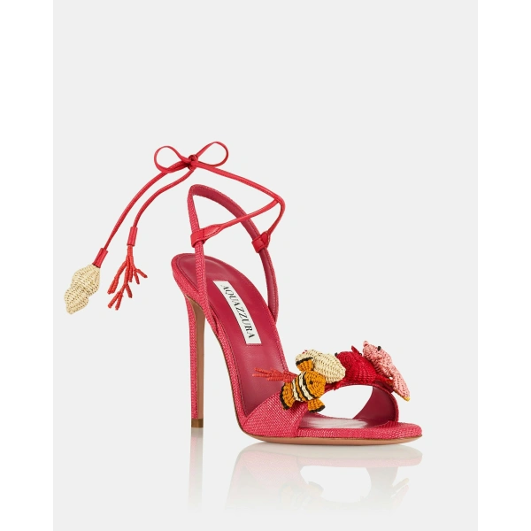 Aquazzura Marea Sandal 105 in Raspberry, view 2 | Sandals