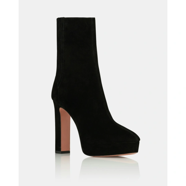 Aquazzura Martine Bootie Plateau 110 in Black, view 2 | Ankle Boots