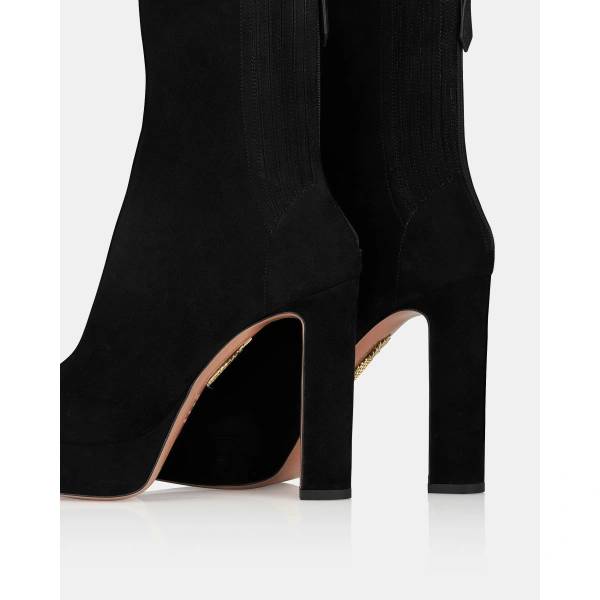 Aquazzura Martine Bootie Plateau 110 in Black, view 4 | Ankle Boots