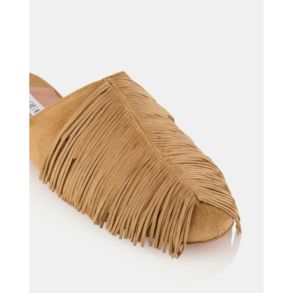 Aquazzura Maverick Mule Flat in Camel, view 6 | Mules