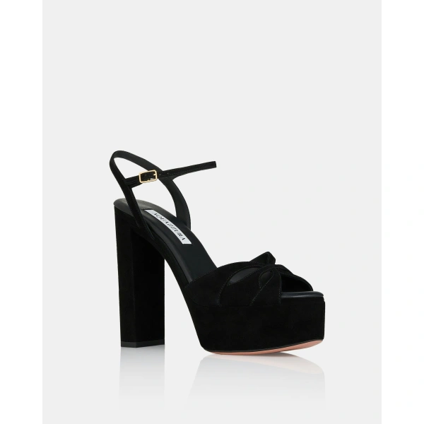 Aquazzura Moves Sandal Plateau 120 in Black, view 2 | Platform Heels