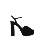 Aquazzura Moves Sandal Plateau 120 in Black | Platform Heels
