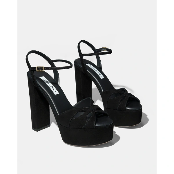 Aquazzura Moves Sandal Plateau 120 in Black, view 3 | Platform Heels