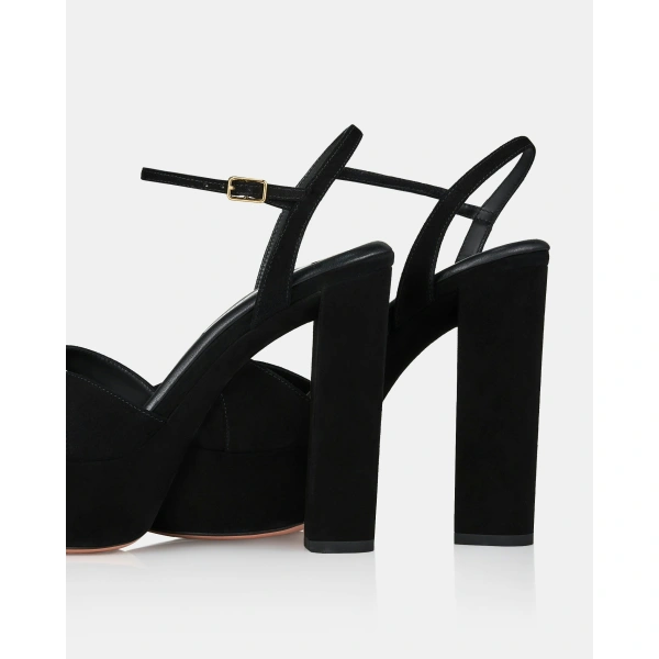 Aquazzura Moves Sandal Plateau 120 in Black, view 4 | Platform Heels