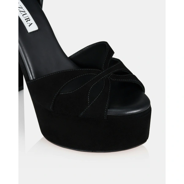 Aquazzura Moves Sandal Plateau 120 in Black, view 5 | Platform Heels
