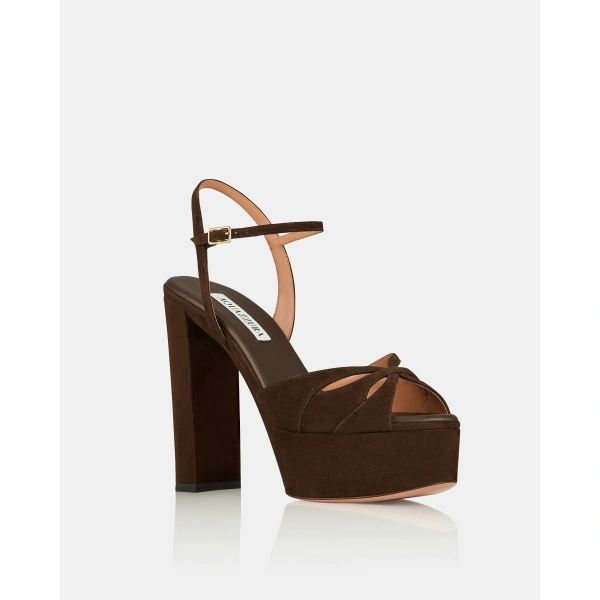 Aquazzura Moves Sandal Plateau 120 in Espresso, view 2 | Platform Heels