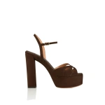 Aquazzura Moves Sandal Plateau 120 in Espresso | Platform Heels