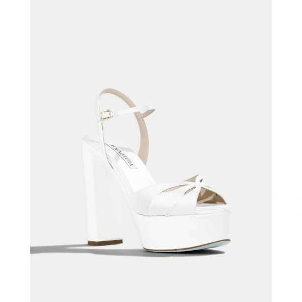 Aquazzura Moves Sandal Plateau 120 in White, view 2 | Platform Heels