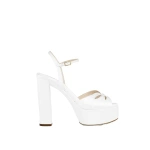 Aquazzura Moves Sandal Plateau 120 in White | Platform Heels