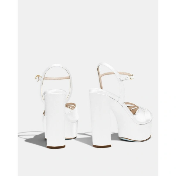 Aquazzura Moves Sandal Plateau 120 in White, view 4 | Platform Heels