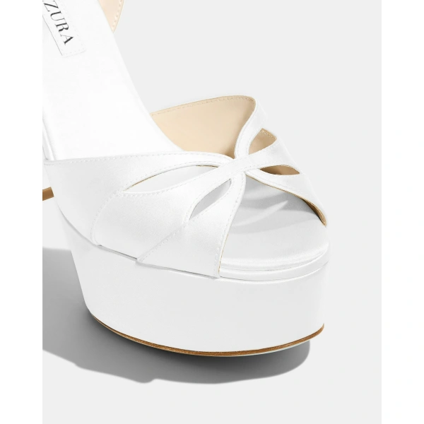 Aquazzura Moves Sandal Plateau 120 in White, view 6 | Platform Heels