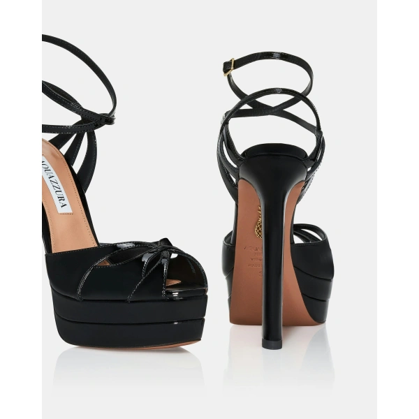 Aquazzura Moves Sandal Plateau 130 in Black, view 4 | Platform Heels