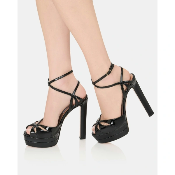 Aquazzura Moves Sandal Plateau 130 in Black, view 5 | Platform Heels