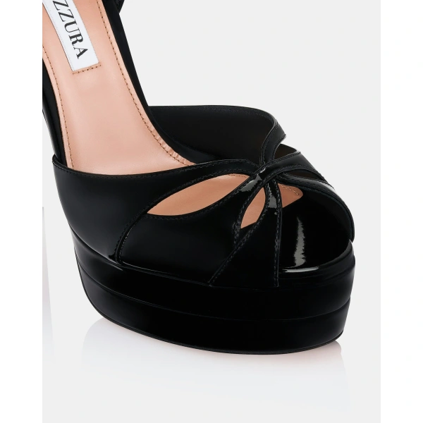 Aquazzura Moves Sandal Plateau 130 in Black, view 6 | Platform Heels