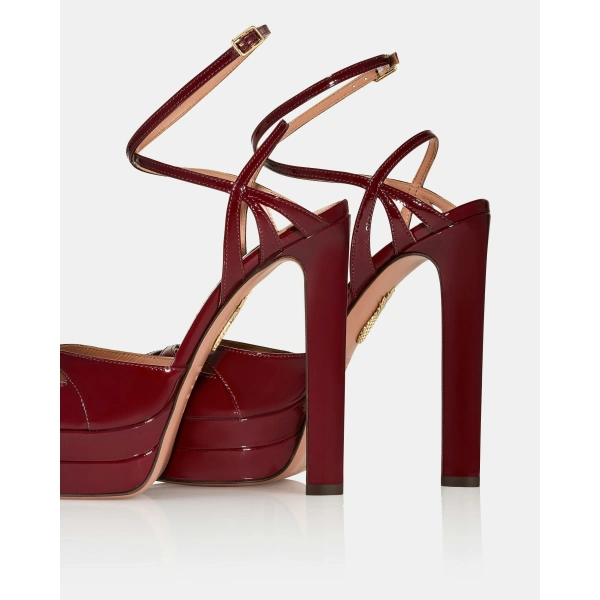 Aquazzura Moves Sandal Plateau 130 in Merlot, view 4 | Platform Heels